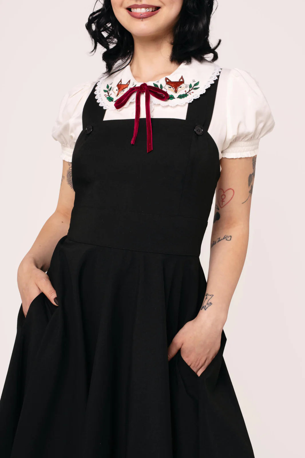 Patti Pinafore Dress in Black - Preorder for dispatch 3rd of September