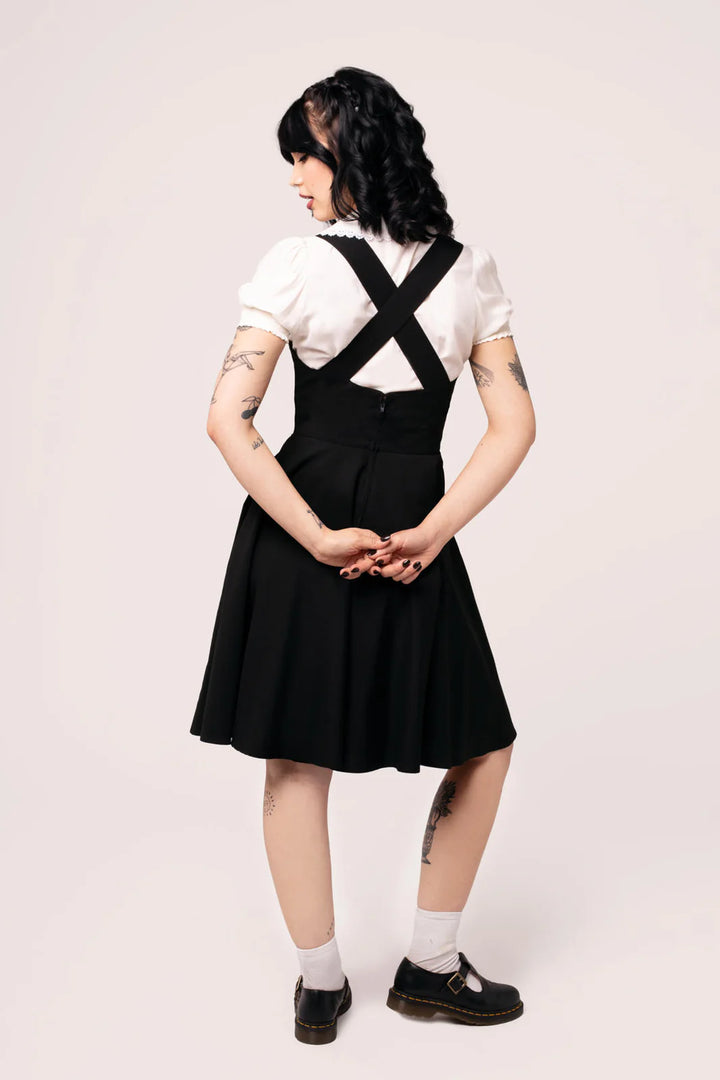 Patti Pinafore Dress in Black - Preorder for dispatch 3rd of September