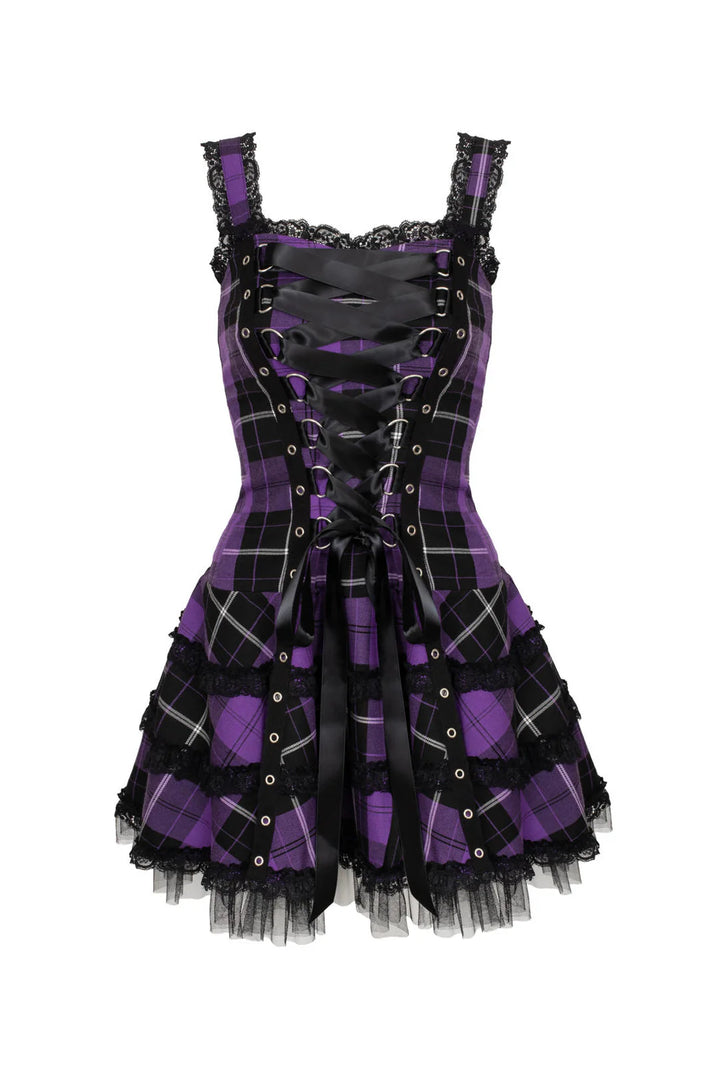 PREORDER - Harley Purple Tartan Dress - Expected dispatch 27th March