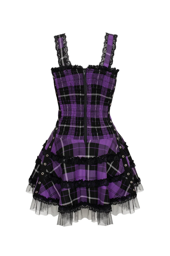 PREORDER - Harley Purple Tartan Dress - Expected dispatch 27th March