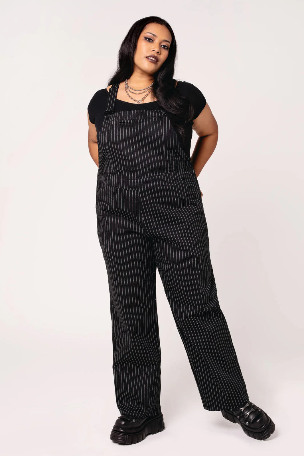 PREORDER - Pinstripe Dungarees - Estimated dispatch 2nd of February