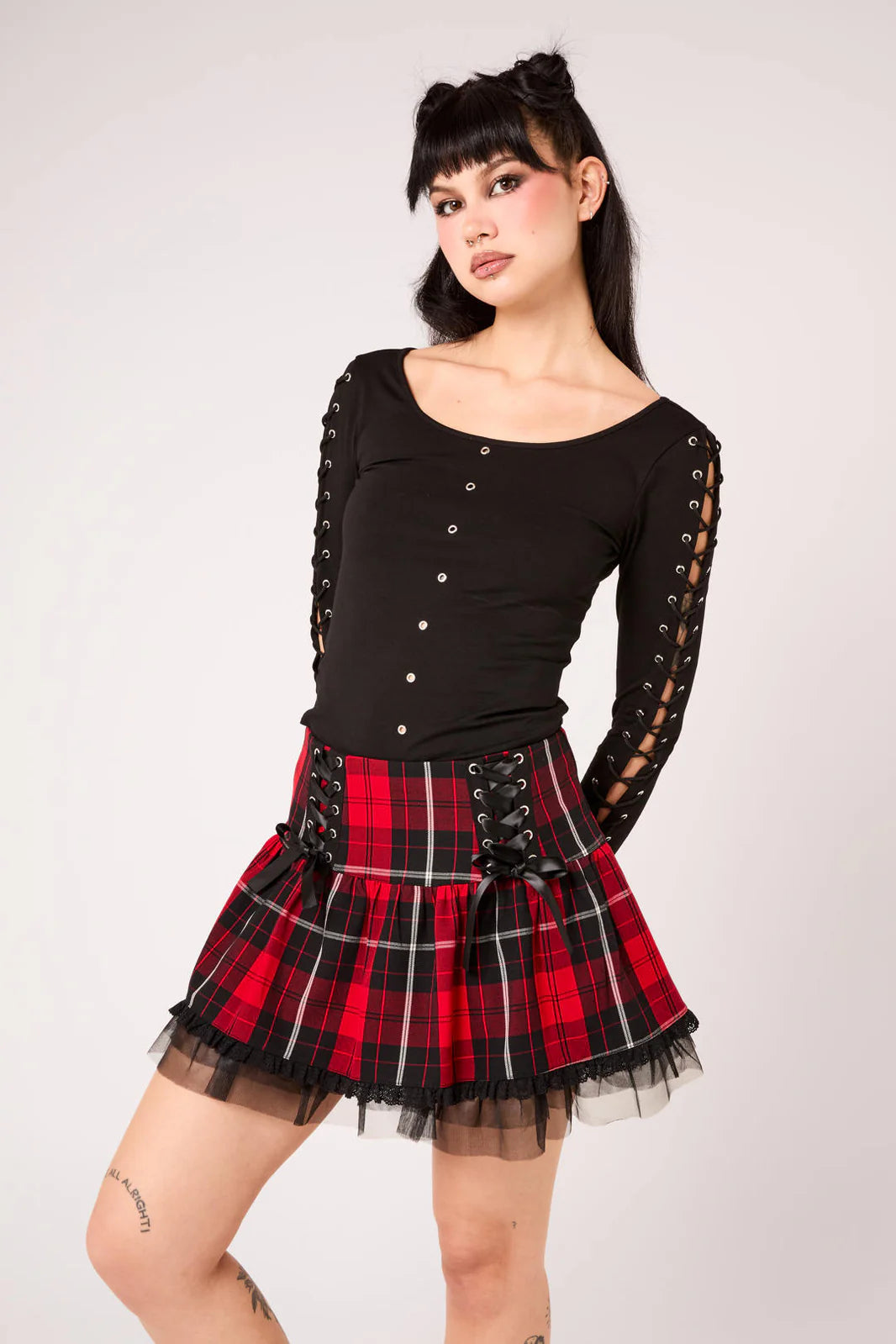 PREORDER - Red Tartan Quinzel Skirt - Estimated dispatch date 14th of July