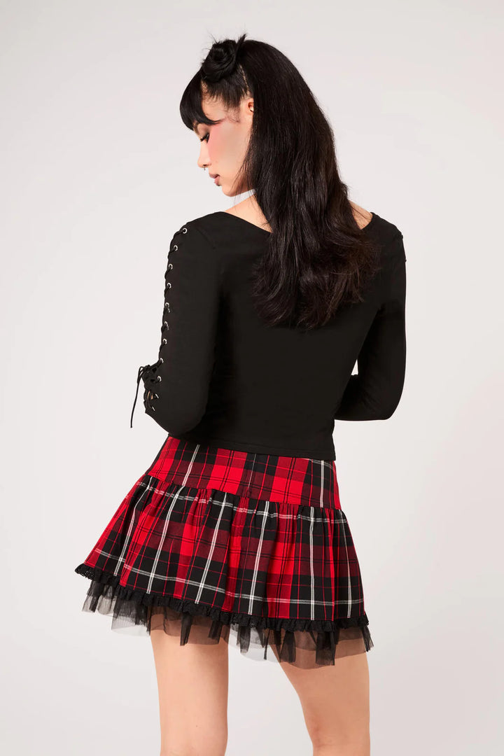 PREORDER - Red Tartan Quinzel Skirt - Estimated dispatch date 14th of July