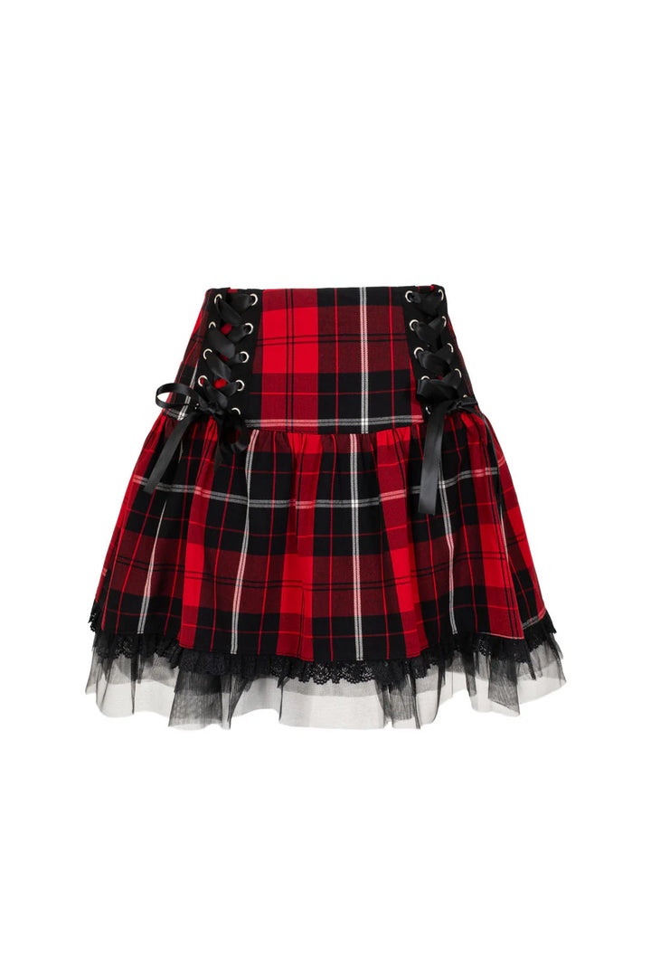 PREORDER - Red Tartan Quinzel Skirt - Estimated dispatch date 14th of July