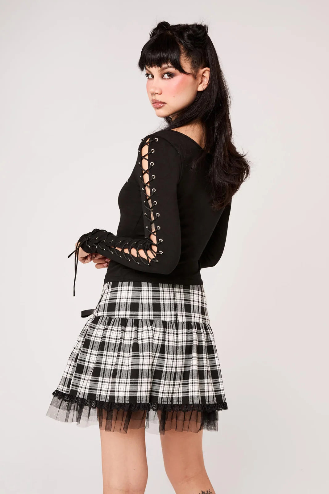 PREORDER - Black Tartan Quinzel Skirt - Estimated dispatch date 25th of August