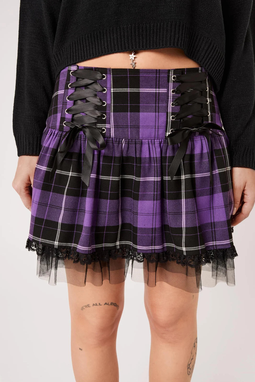 PREORDER - Purple Tartan Quinzel Skirt - Estimated dispatch date 25th of August