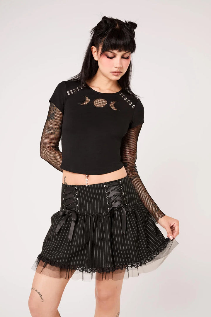 PREORDER - Pinestripe Quinzel Skirt - Estimated dispatch date 25th of August