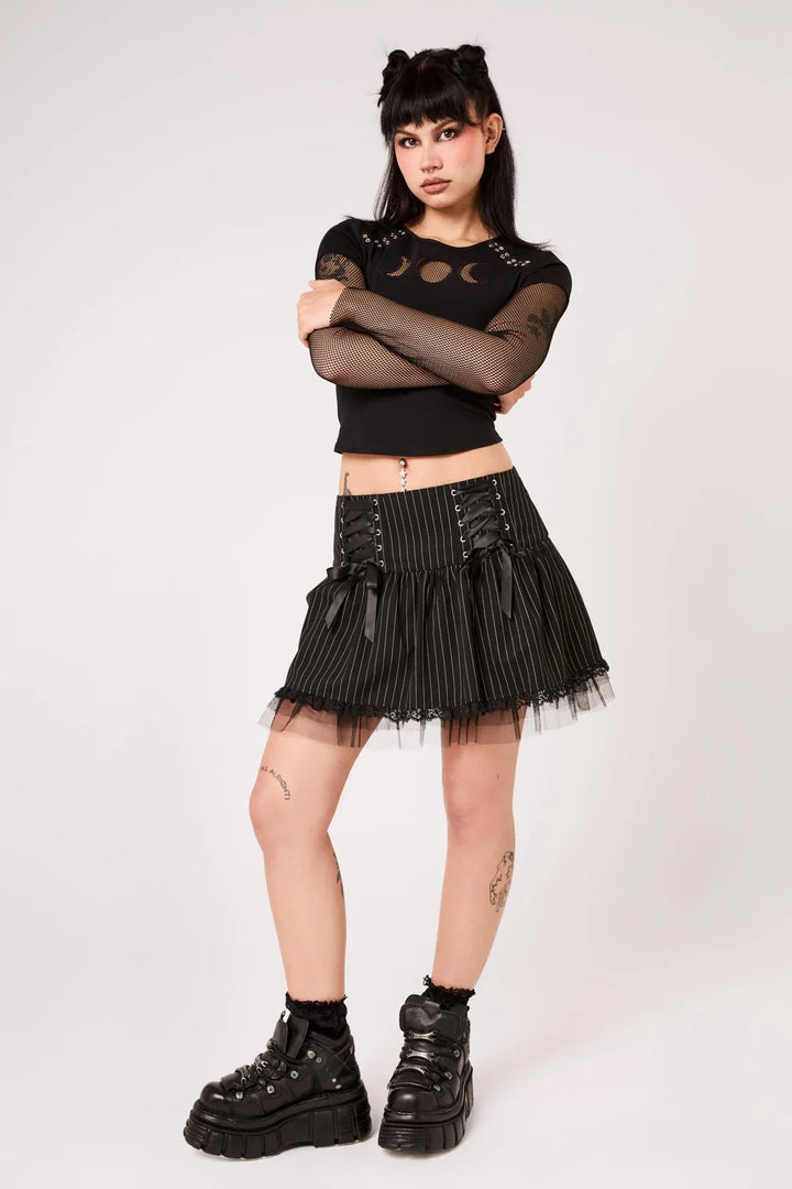 PREORDER - Pinestripe Quinzel Skirt - Estimated dispatch date 25th of August