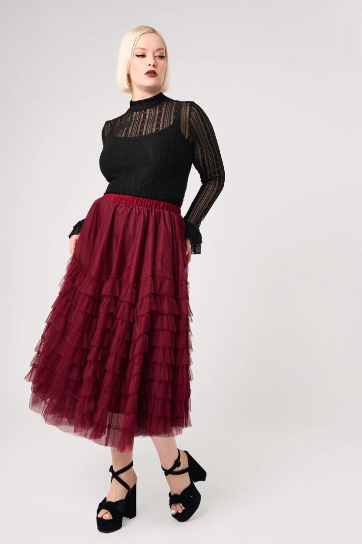 PREORDER - Wisdom Skirt in Burgundy - Estimated dispatch date 8th of September