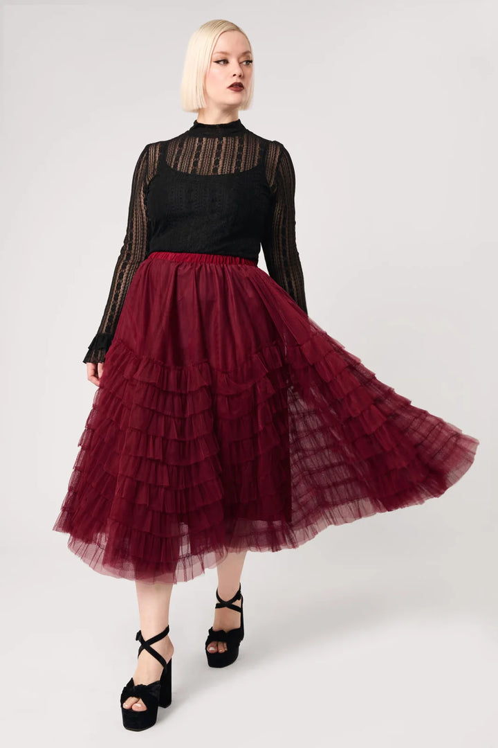 PREORDER - Wisdom Skirt in Burgundy - Estimated dispatch date 8th of September