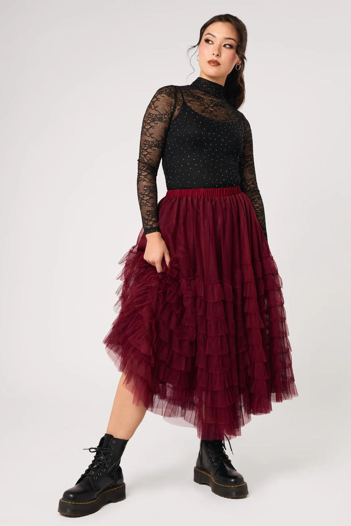 PREORDER - Wisdom Skirt in Burgundy - Estimated dispatch date 8th of September
