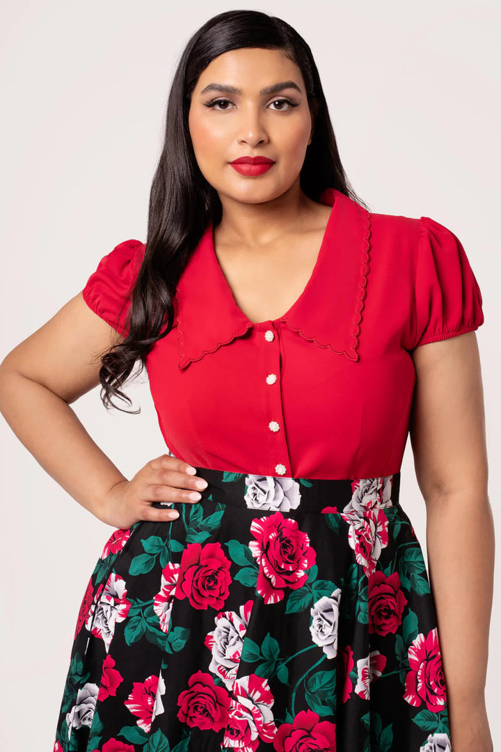 Maddy Blouse in Red - Preorder for dispatch 12th of September