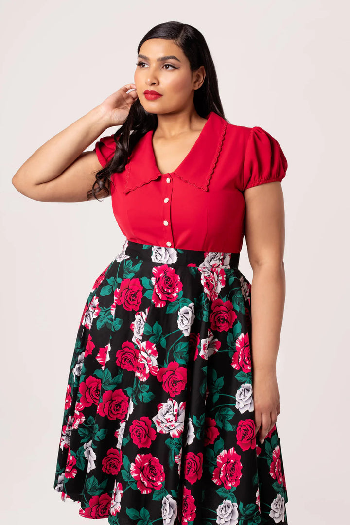 Maddy Blouse in Red - Preorder for dispatch 12th of September