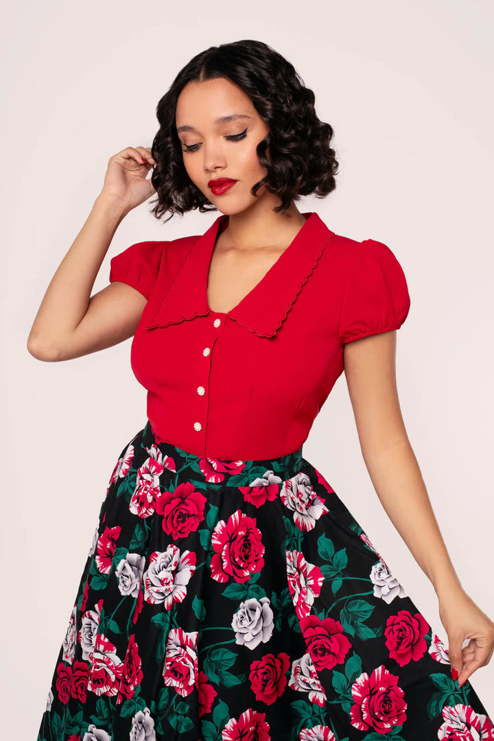 Maddy Blouse in Red - Preorder for dispatch 12th of September