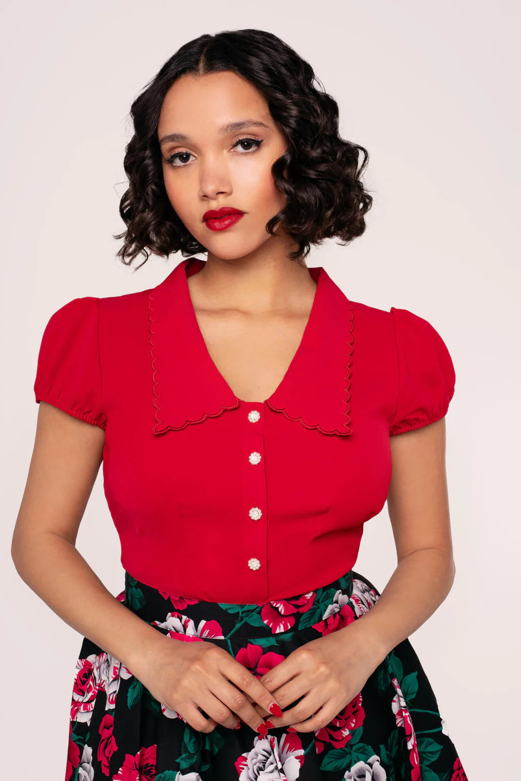 Maddy Blouse in Red - Preorder for dispatch 12th of September