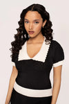 Joanie Top in Black and White - Preorder for dispatch 4th October