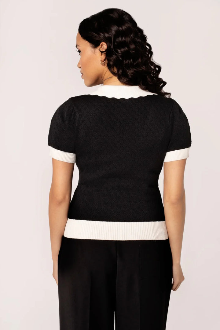 Joanie Top in Black and White - Preorder for dispatch 25th August