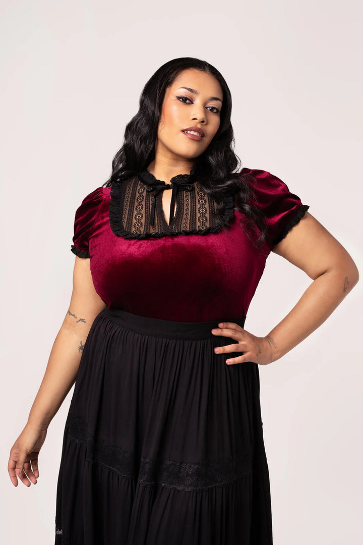 Mourning Top in Ruby - Preorder for dispatch 3rd of September