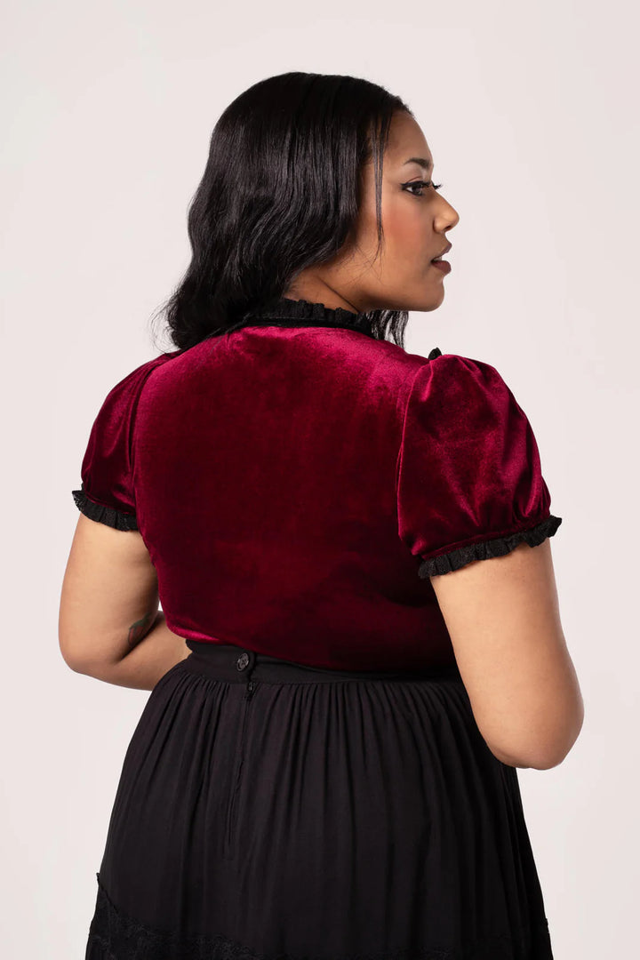 Mourning Top in Ruby - Preorder for dispatch 3rd of September