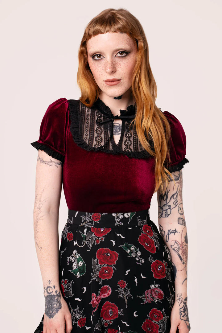 Mourning Top in Ruby - Preorder for dispatch 3rd of September