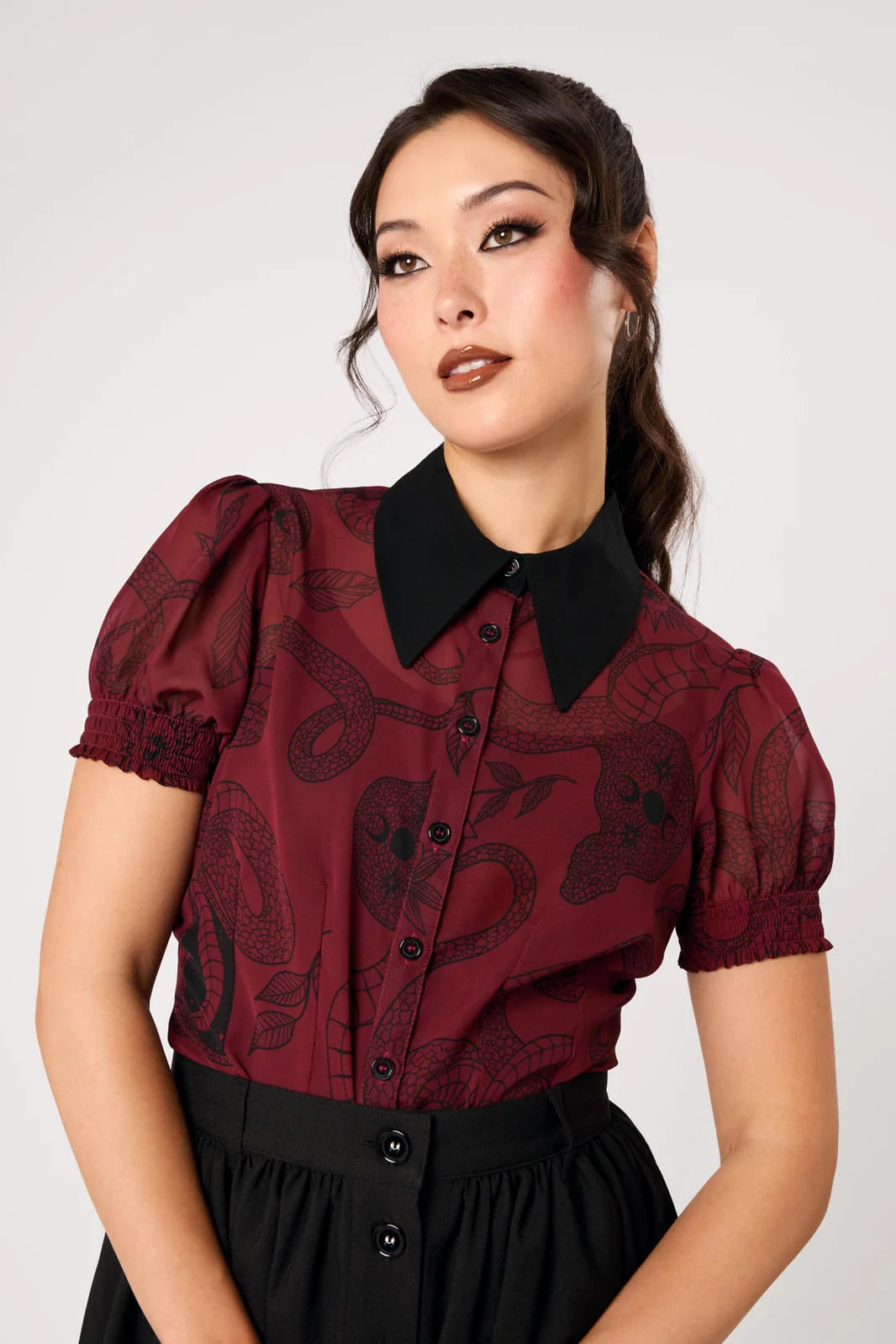 PREORDER - Venom Burgundy Blouse - Estimated dispatch date 14th of August
