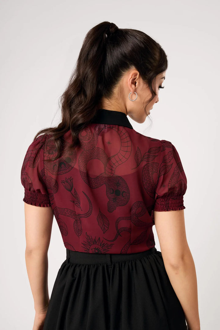 PREORDER - Venom Burgundy Blouse - Estimated dispatch date 14th of August