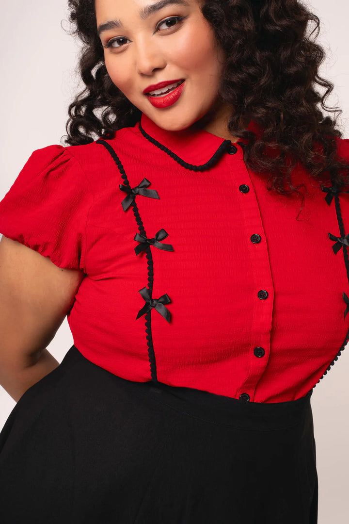 PREORDER - Casey Blouse in Red - Expected dispatch date 7th of May