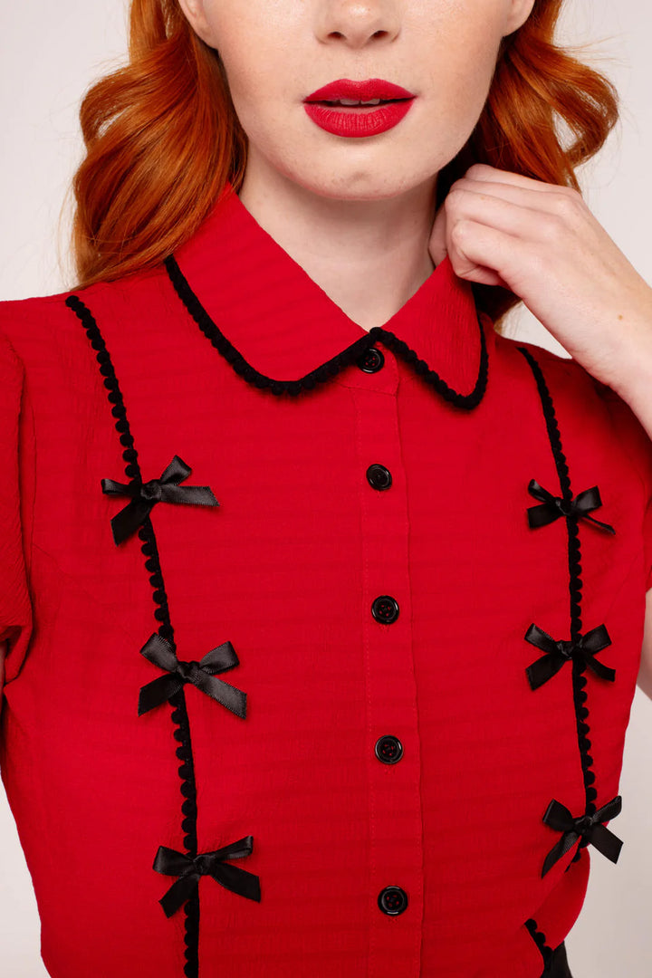 PREORDER - Casey Blouse in Red - Expected dispatch date 7th of May