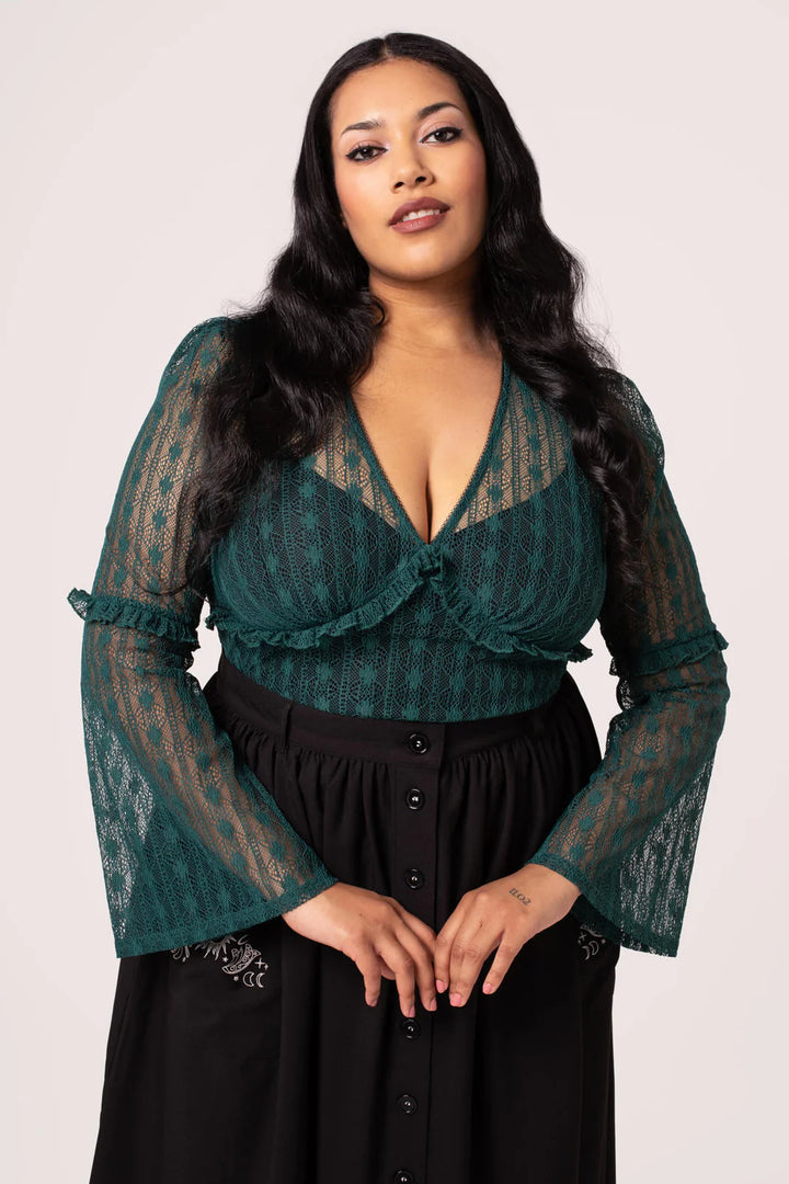 Rhianne Top in Green - Preorder for dispatch 12th September