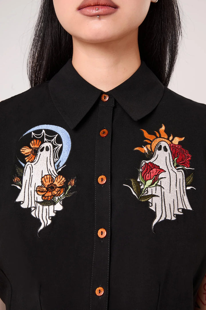 PREORDER - Ghost Flower Blouse - Estimated dispatch date 14th of August