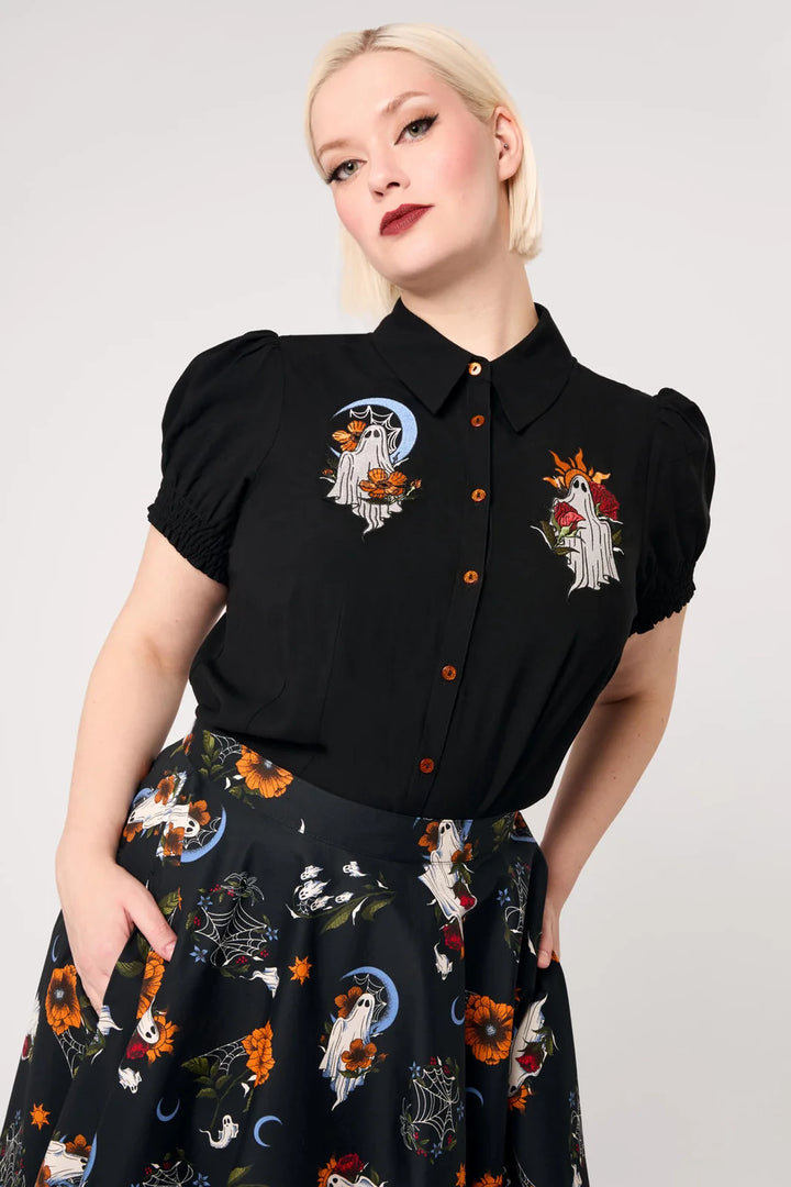 PREORDER - Ghost Flower Blouse - Estimated dispatch date 14th of August