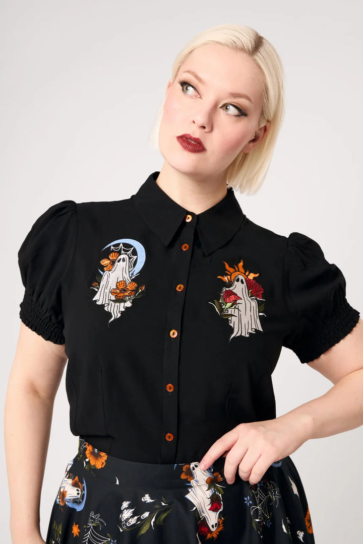 PREORDER - Ghost Flower Blouse - Estimated dispatch date 14th of August