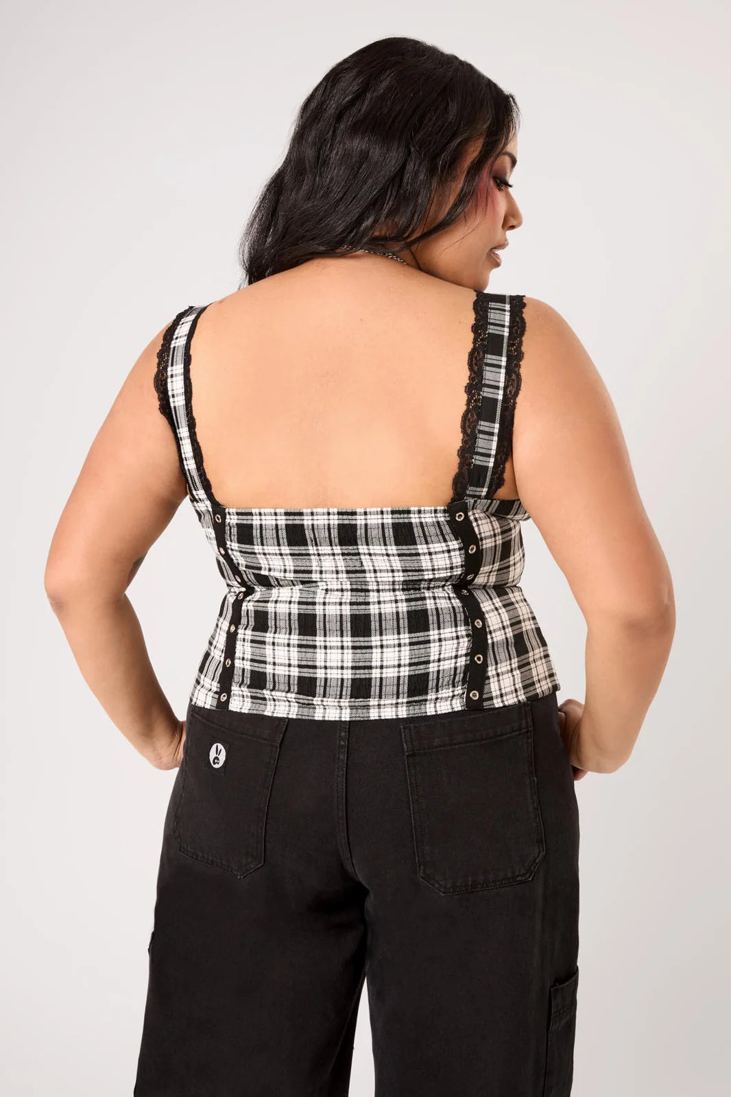PREORDER - Black Tartan Top - Estimated dispatch date 25th of August