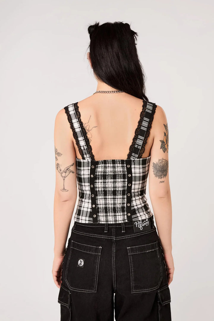PREORDER - Black Tartan Top - Estimated dispatch date 25th of August