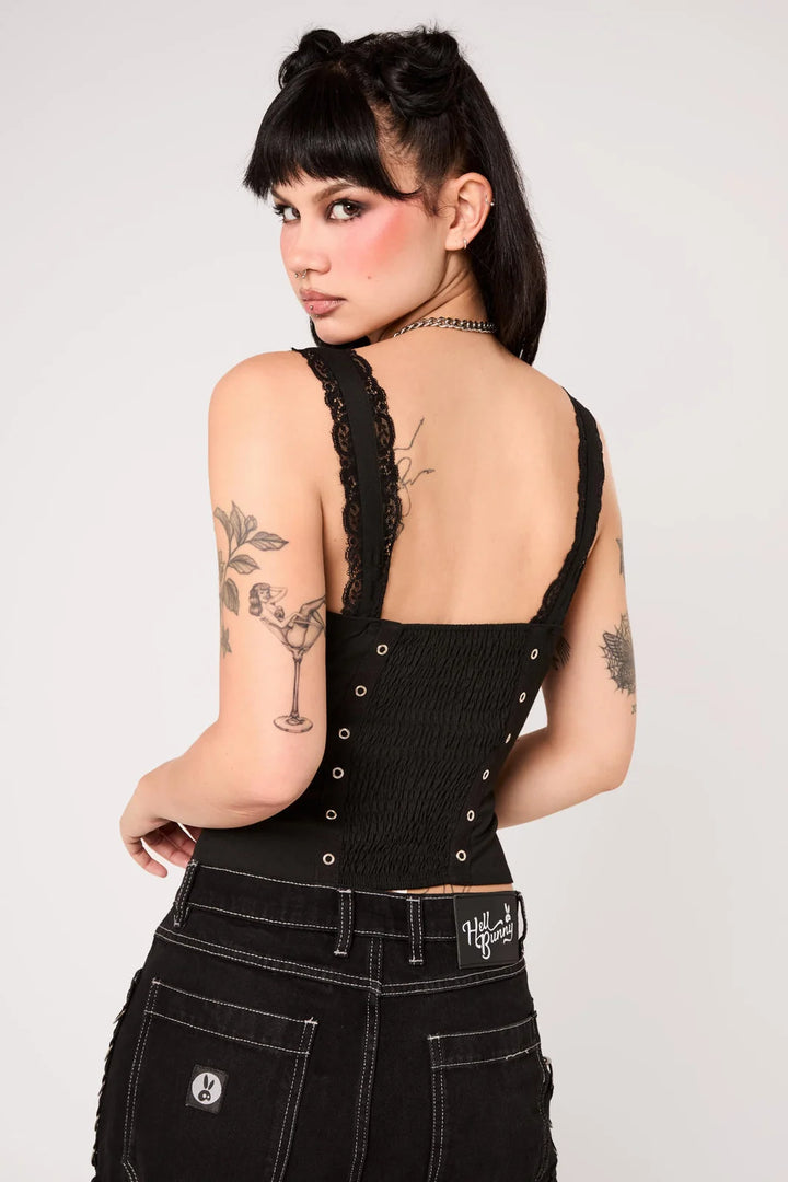 PREORDER - Black Quinzel Top - Estimated dispatch date 25th of August