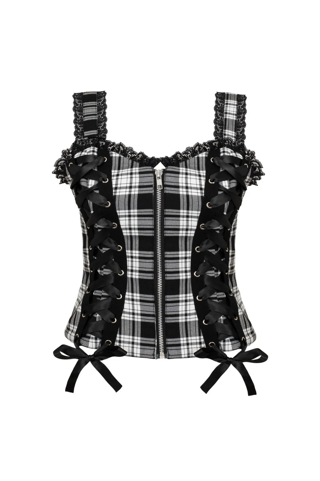 PREORDER - Black Tartan Top - Estimated dispatch date 25th of August