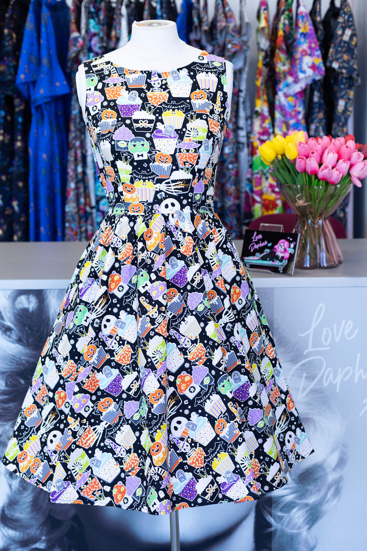 Glow in the Dark Halloween Cupcake Vintage Dress