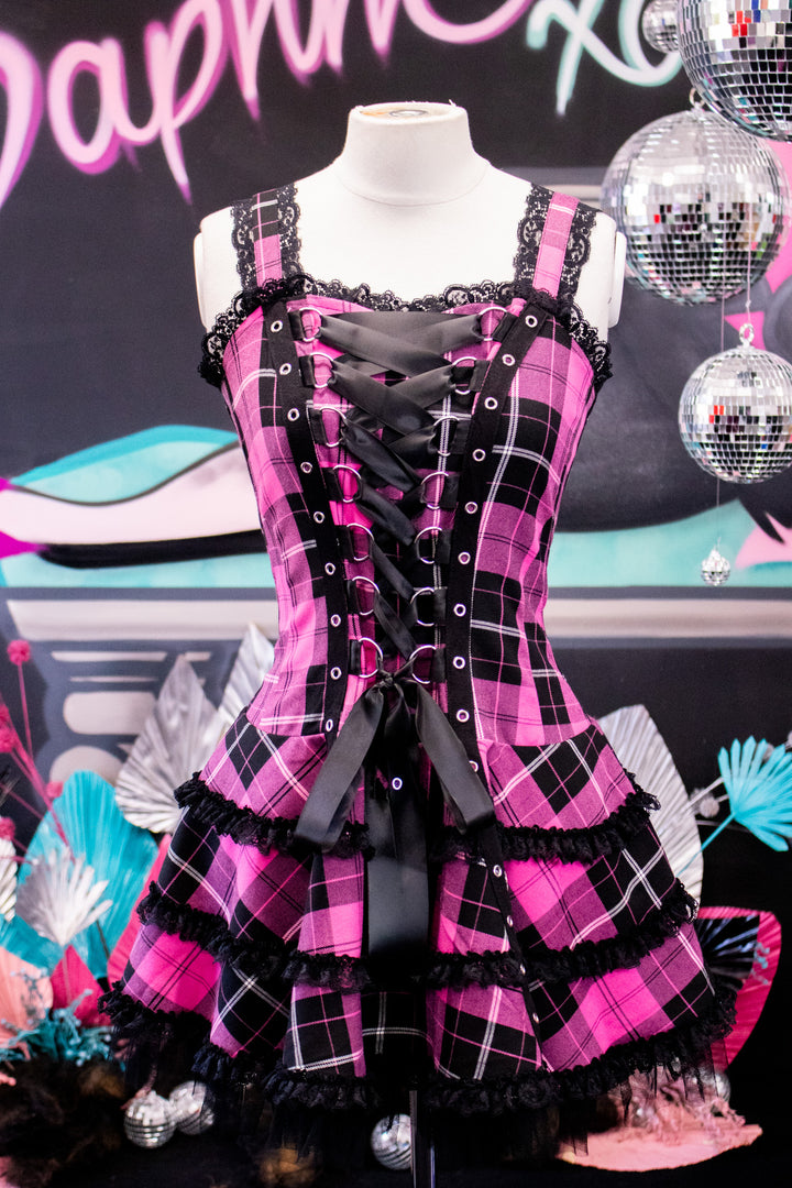 PREORDER - Harley Pink Tartan Dress - Estimated dispatch date 16th of June