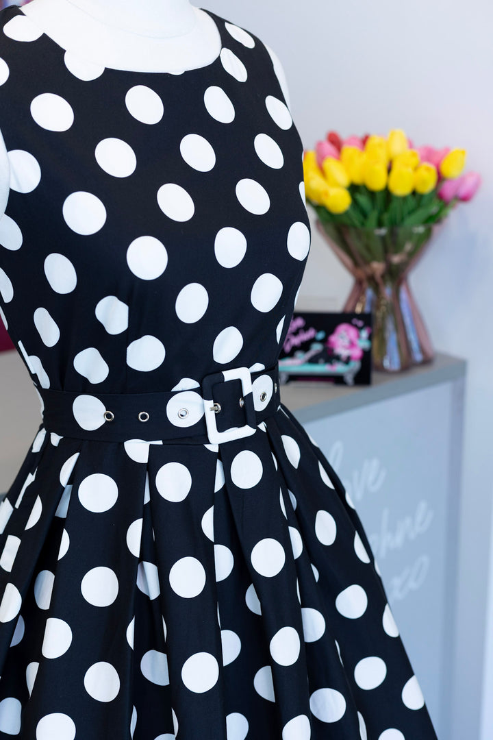 Helen Black Polka Dot Dress