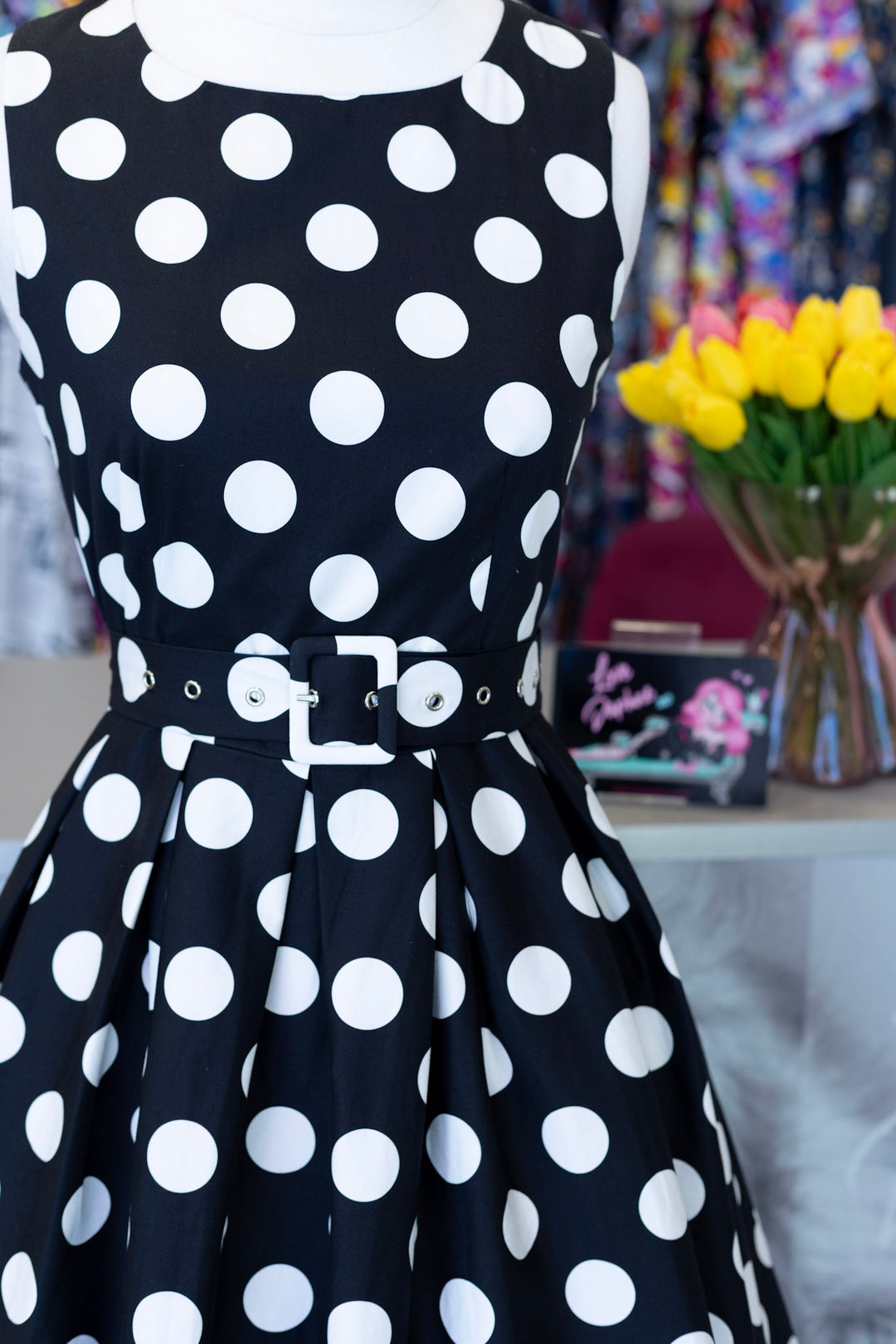 Helen Black Polka Dot Dress