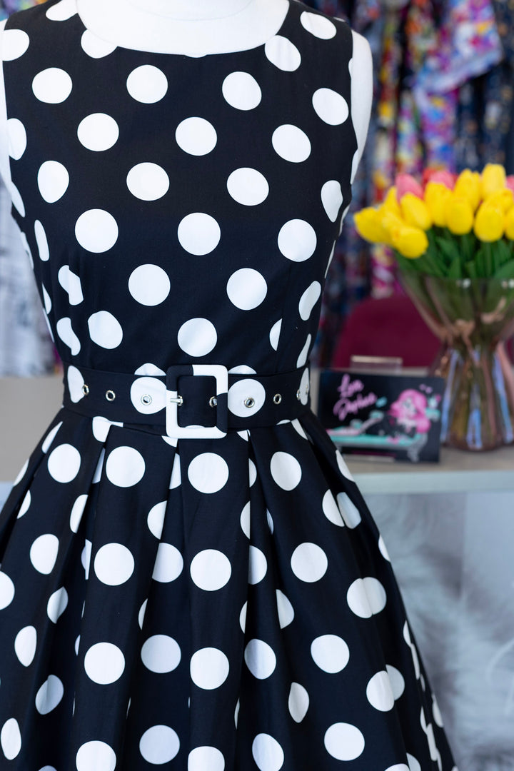Helen Black Polka Dot Dress