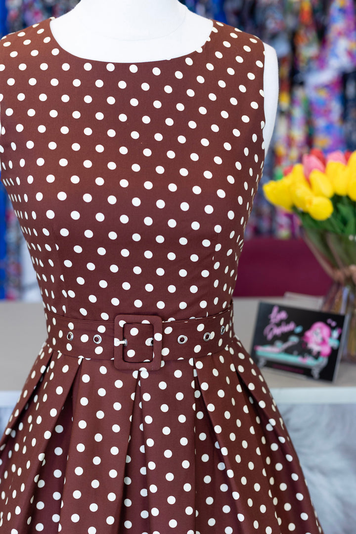 PREORDER - Helen Brown Polka Midi Dress - Expected dispatch 10th of September