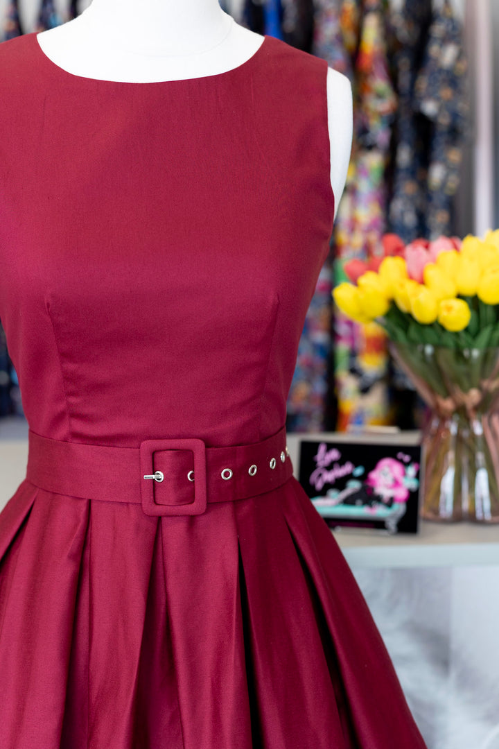 Helen Burgundy Dress