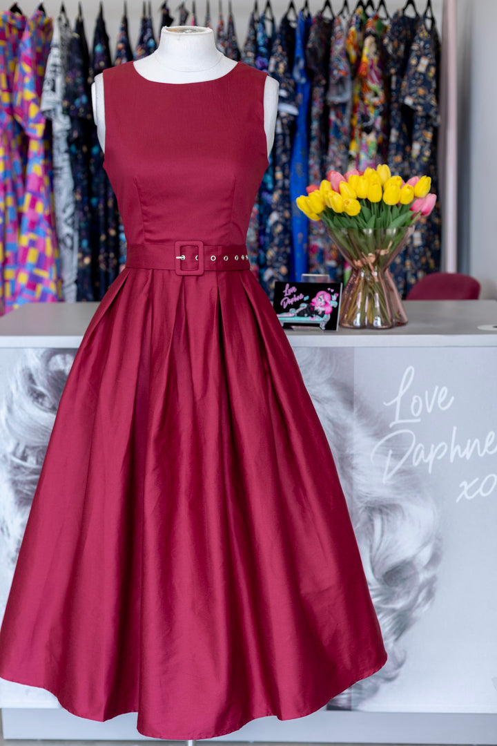 Helen Burgundy Dress