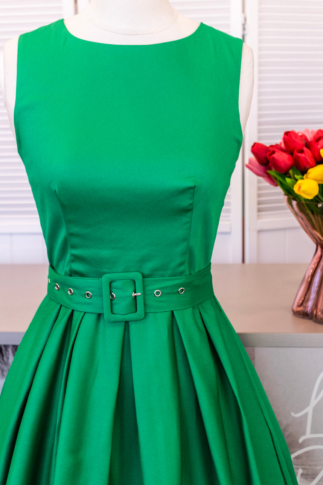PREORDER - Helen Green Midi Dress - Expected dispatch 10th of September