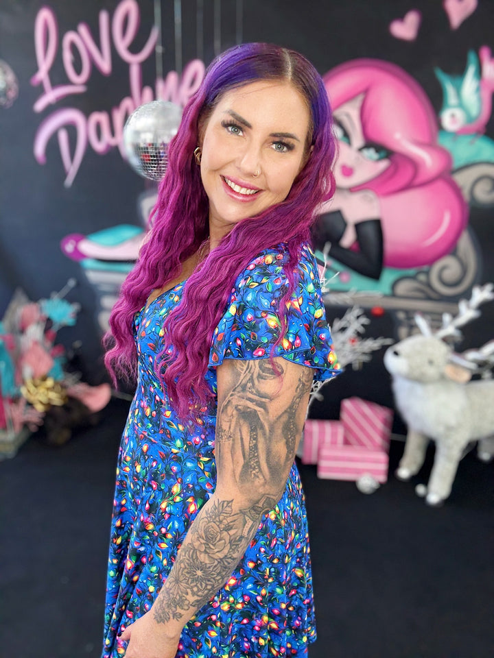 PREORDER - Mimi Swing Dress - Christmas Lights - Preorder for dispatch 10th of December