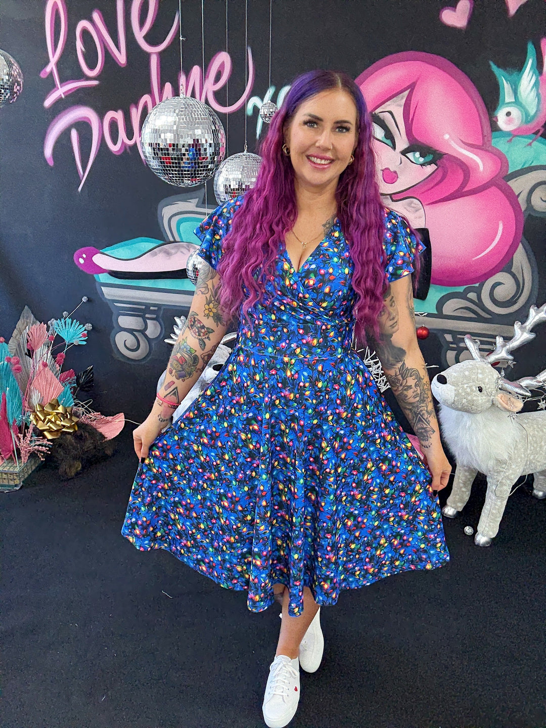 PREORDER - Mimi Swing Dress - Christmas Lights - Preorder for dispatch 10th of December