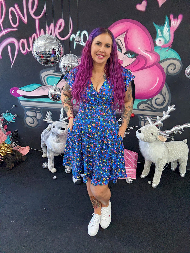 PREORDER - Maeve Swing Dress - Christmas Lights - Estimate dispatch 10th of December