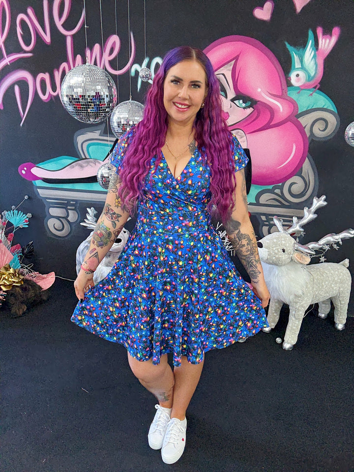 PREORDER - Maeve Swing Dress - Christmas Lights - Estimate dispatch 10th of December