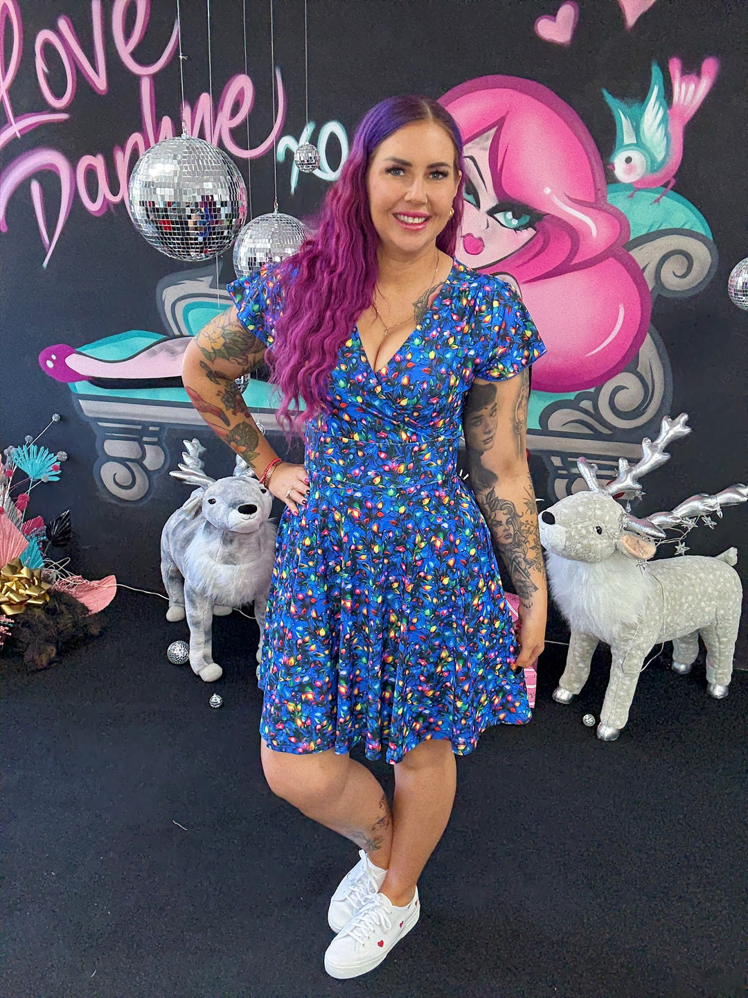 PREORDER - Maeve Swing Dress - Christmas Lights - Estimate dispatch 10th of December